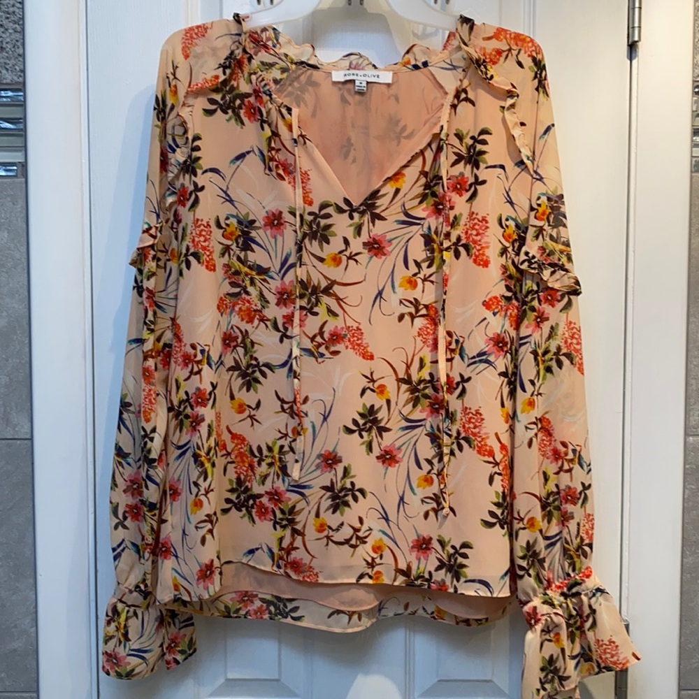 Rose + Olive floral top
